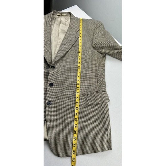 Joseph Abboud Sport Jacket Blazer Mens 42R Wool Silk Houndstooth Gold Black - Picture 7 of 16
